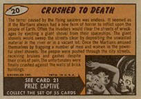 Mars Attacks card back.