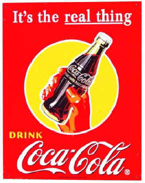 it's the real thing, drink coca-cola 