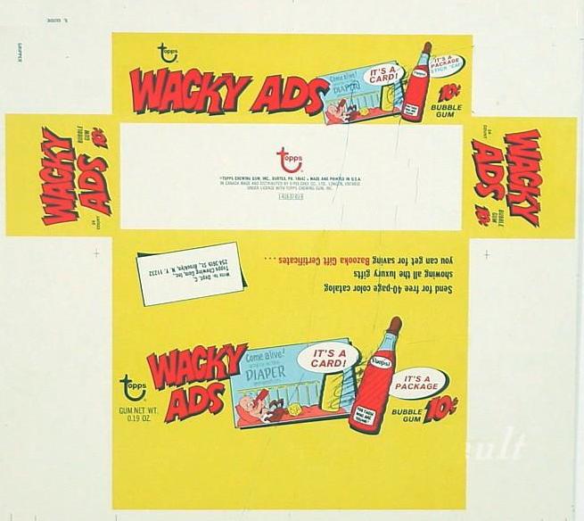 uncut box sheet - Wacky Ads - Wacky Packages 1969